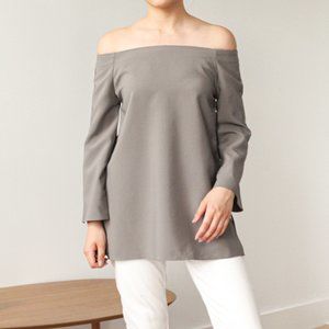 Grey Off the Shoulder Blouse